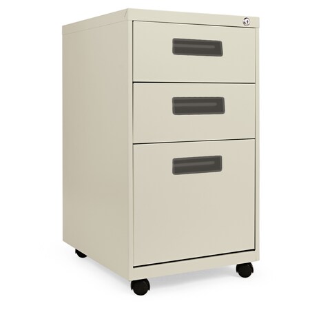 Alera Three-Drawer Metal Pedestal File, 14.96w x 19.29d x 27.75h, Putty ALEPABBFPY